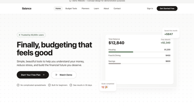 Clarity — Modern Budget & Finance Website template preview
