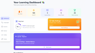 Language Learning App Template (Mobile + Web) template preview