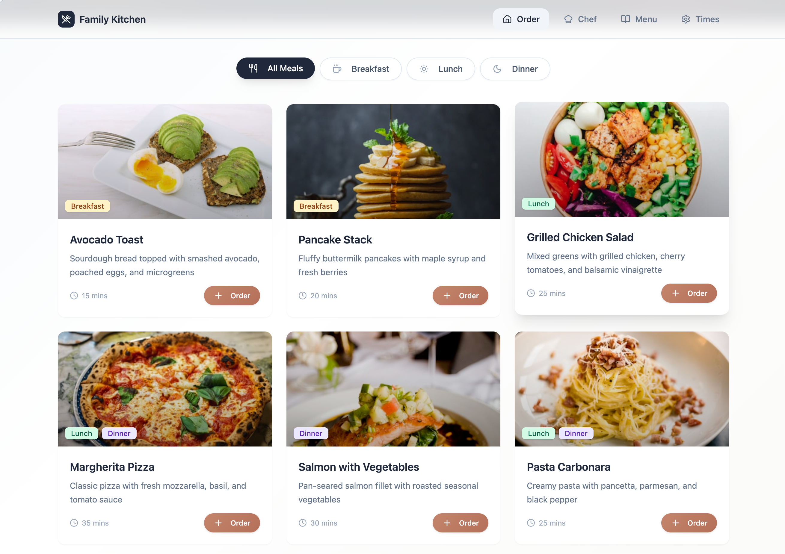 Family Chef template preview