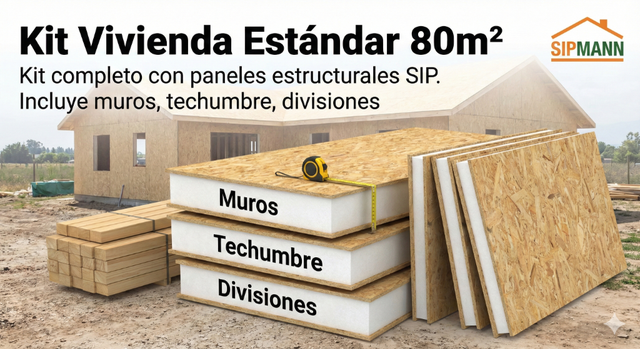 Kit Vivienda SIP 80m² — kit de construcción modular GO Construction Chile