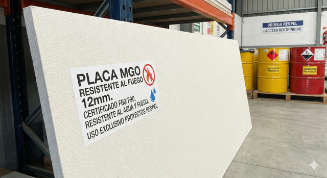 Placa MGO Resistente al Fuego 12mm — accesorio y terminación de obra GO Construction Chile