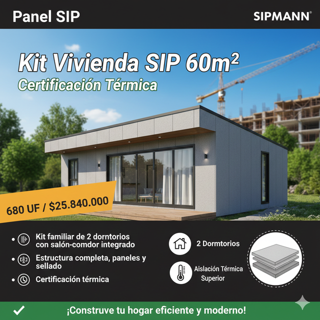 Kit Vivienda SIP 60m² — kit de construcción modular GO Construction Chile