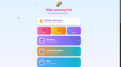 Kids Learning Hub template preview