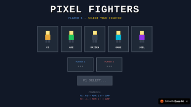 Pixel Fighters template preview