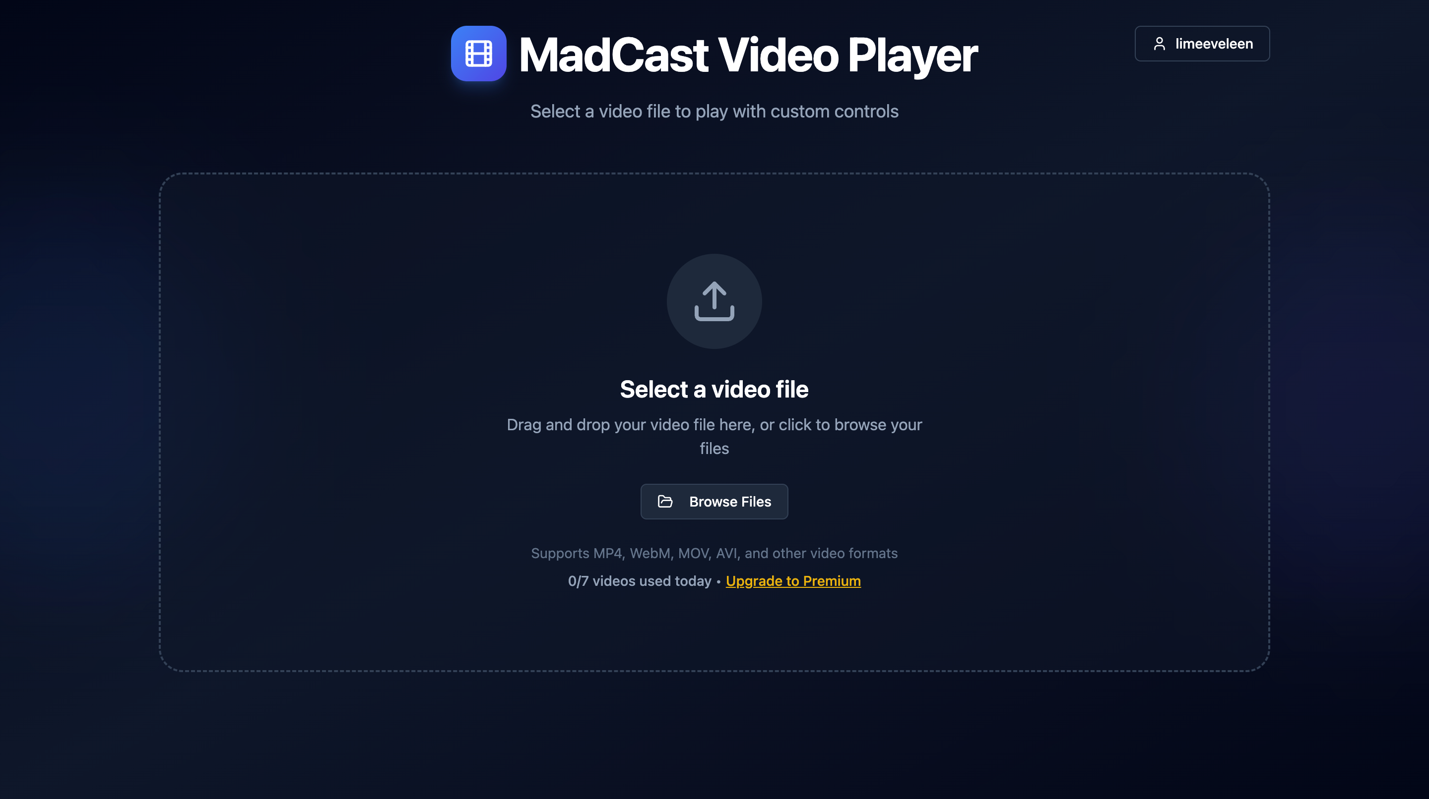 MadCast Video Player template preview