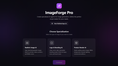 Image Agent Forge — Create Custom AI Image Generators template preview