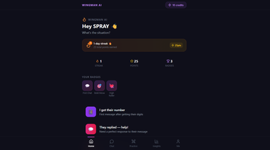 Wingman AI Chat Coaching template preview