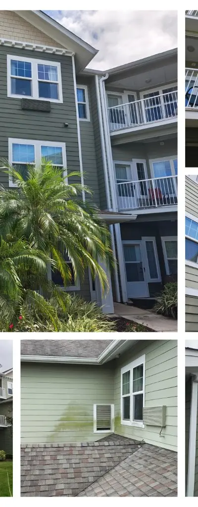 Commercial building softwash before and after