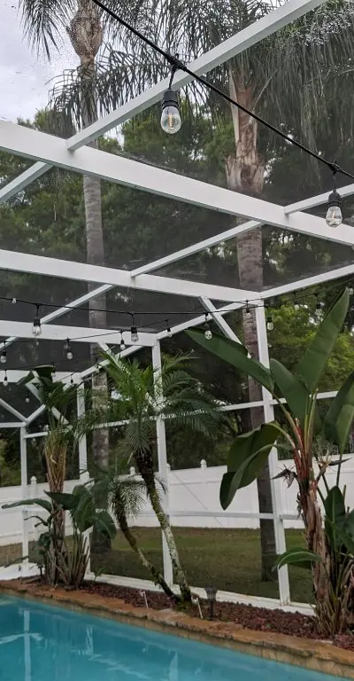 Pool cage enclosure cleaning before