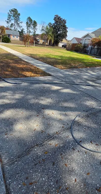 Driveway concrete cleaning before