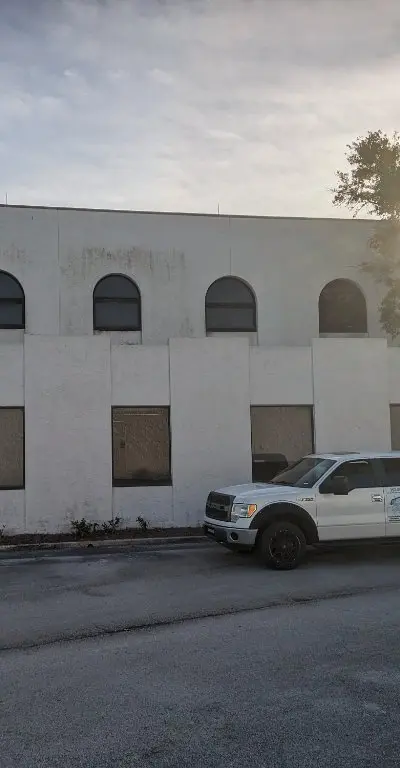 Commercial office building pressure washing