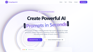 PromptSpark AI – Prompt Generator Tool template preview