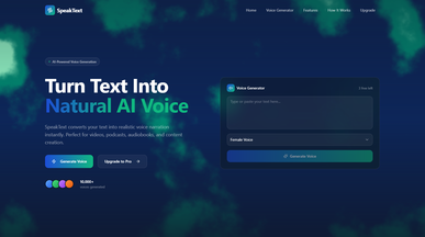 SpeakText template preview