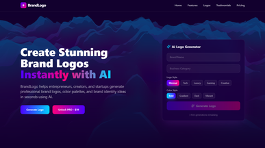 BrandLogo — Logo and brand identity builder template preview